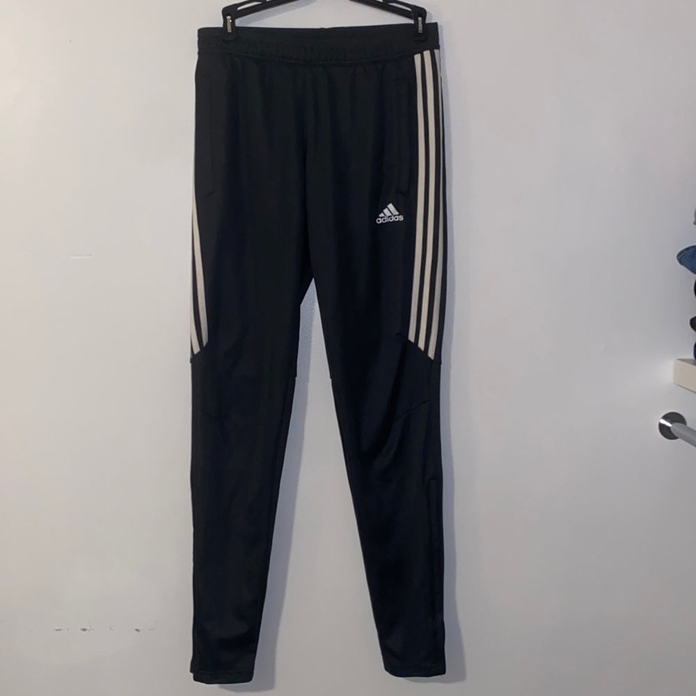 Gray 3 stripe Adidas joggers